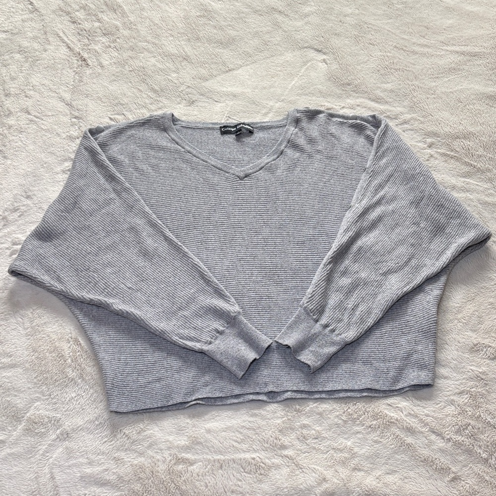 Catherine Malandrino Women's V-Neck Sweater in Light Gray